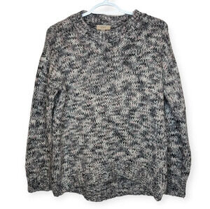 Ann Taylor LOFT Outlet Pink Grey Soft Knit Crew Sweater Woman Small
